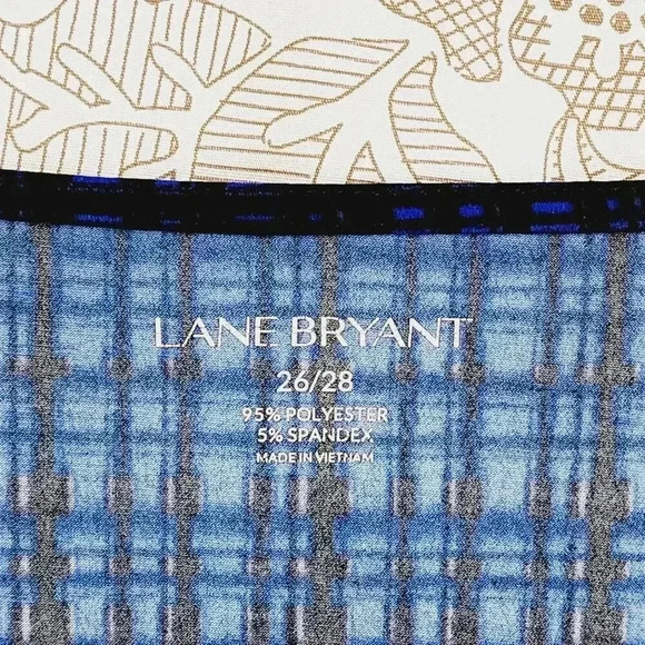 Lane Bryant Womens Plus Size Blue Plaid Sleeveless Top 26/28 Polyester Spandex - Picture 3 of 5